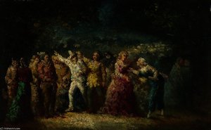 Torchlight Procession — Adolphe Joseph Thomas Monticelli