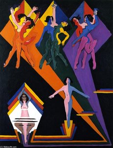 Dancing Girls In Rays Of Color — Ernst Ludwig Kirchner, Expressionism