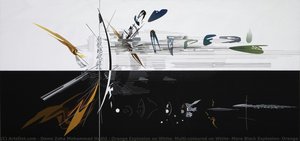 Orange Explosion On White, Multi-coloured On White, More Black Explosion, Orange Explosion On Black — Dame Zaha Mohammad Hadid, Deconstructivist Architecture