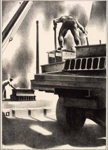 Loading (loading Girders) — Louis Lozowick