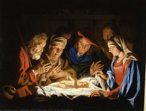 The Adoration Of The Shepherds — Matthias Stom, Baroque