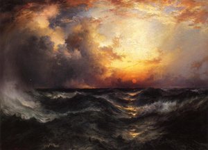 Sunset In Mid-ocean — Thomas Moran