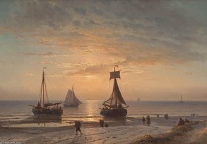 Strand Bij Zonsondergang — Louis Meijer