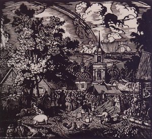 Fair In The Village — Boris Mikhailovich Kustodiev