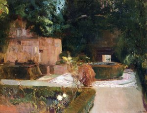The Los Adarves Gardens, The Alhambra, Granada — Joaquín Sorolla Y Bastida, Impressionist Style