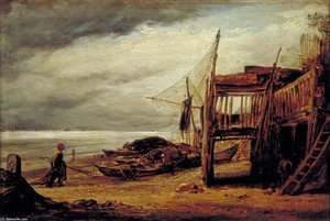 A Coast Scene — John Linnell