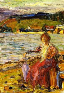 Kochel - Lady Seated By A Lakeside — Wassily Wassilyevich Kandinsky