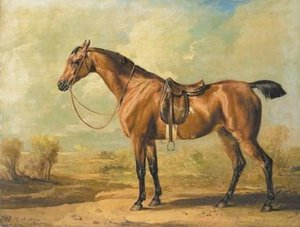 Wasp, A Saddled Bay Hunter, In A Landscape — James Ward