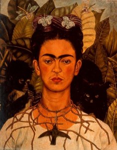 Autorretrato Con Collar De Espinas Y Colibrí — Frida Kahlo