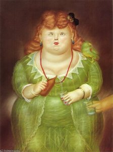 Femme Au Perroquet — Fernando Botero