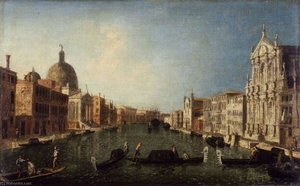 The Grand Canal With San Simeone, Venice — Michele Giovanni Marieschi