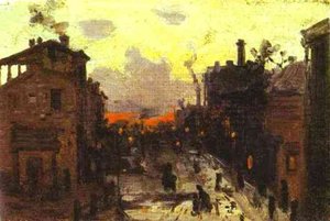 Sunset At The Outskirt Of The Town — Konstantin Alexeievitch Korovin