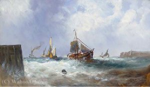 Fishing Vessels In A Squall — William Calcott Knell