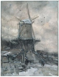 Een Molen In De Winter — Jacob Henricus Maris