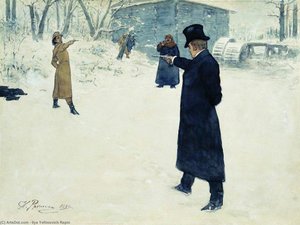 Duel Between Onegin And Lenski — Ilya Yefimovich Repin