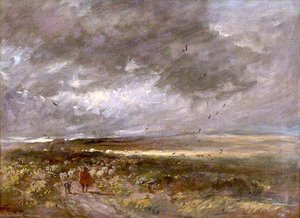 Moorland Landscape Shepherd And Sheep — David Cox The Elder, Romanticism