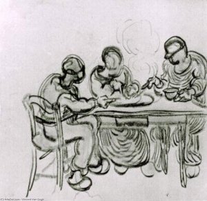 Three Peasants At A Meal — Vincent Willem Van Gogh, Three Peasants At A Meal