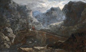 Mountain Valley With A Bridge — Benjamin Barker Ii