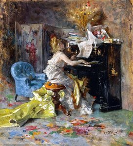 Woman At A Piano — Giovanni Boldini, Realism