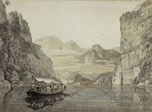 A Boat Trip On The Königssee By Berchtesgaden (with Karl Friedrich Schinkel And His Wife, Susanne Schinkel, Née Berger) — Karl Friedrich Schinkel, Romanticism