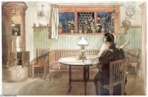 Despues De Acostar A Los N_os — Carl Larsson