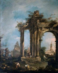 Capriccio With Ruins And Figures — Francesco Lazzaro Guardi