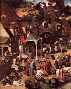 Netherlandish Proverbs (detail) — Pieter Bruegel The Elder, Northern Renaissance