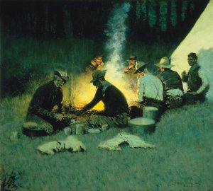 Hunter’s Supper — Frederic Remington, Western Art