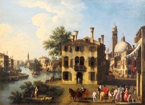 View Of The Brenta, Near Dolo — Giovanni Battista Cimaroli, Rococo
