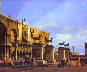 Capriccio - The Horses Of San Marco In The Piazzetta — Canaletto