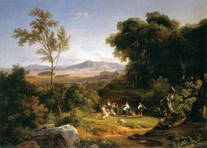 Landscape Inspired By The View Of Frascati — Achille Etna Michallon, Romantic Landscape