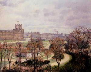 View Of The Tuileries, Morning — Camille Pissarro, Impressionist Landscape