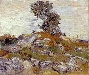 Rocks With Oak Tree — Vincent Willem Van Gogh, Post-impressionism
