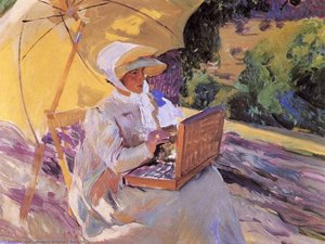 Maria Painting In El Pardo — Joaquín Sorolla Y Bastida