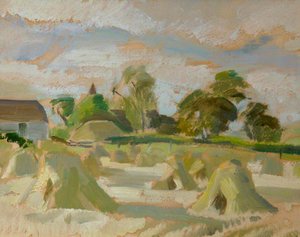 Haystacks In A Landscape — Frederick James Porter