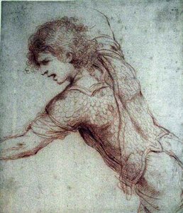 Warrior Kneeling With Arms Outstretched — Guercino
