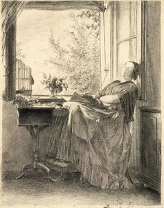 The Sleeping Seamstress At The Window — Adolph Von Menzel