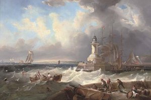Ramsgate Harbour Mouth At The Top Of The Tide — John Wilson Carmichael