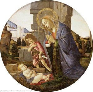 Virgin Adoring The Child With The Young Saint John — Sandro Botticelli