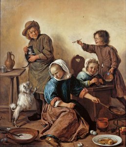 Children Making Pancakes — Jan Havickszoon Steen