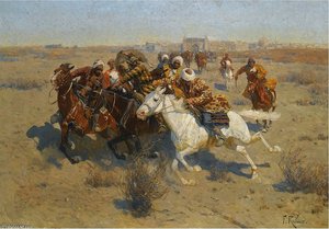 A Game Of Buzkashi — François Flameng