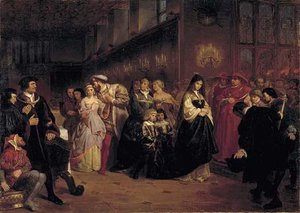 The Courtship Of Anne Boleyn, (painting) — Emanuel Gottlieb Leutze, Romanticism