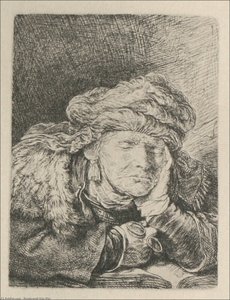 An Old Woman, Sleeping — Rembrandt Van Rijn