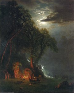 Campfire Site, Yosemite — Albert Bierstadt