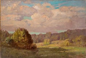Landscape Under Noon Day Sun — Theodore Clement Steele, Impressionism