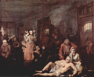 The Madhouse — William Hogarth, British Rococo