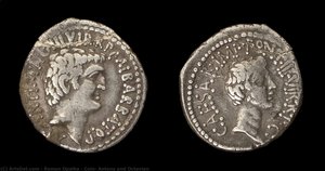 Coin, Antony and Octavian
