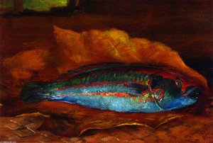 Study Of The Parrot Fish — John La Farge
