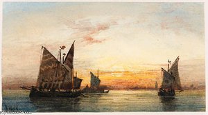 Shipping At Sunset, Venice — William Wyld