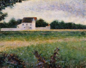 Landscape In The Ile-de-france — Georges Seurat, Impressionistic Landscape